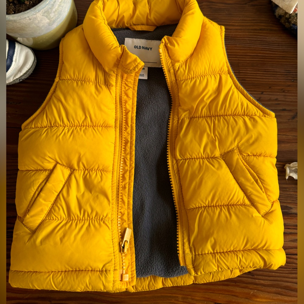 Old Navy | Yellow Puffer Vest in a Fantastic Yellow | 12-18mo